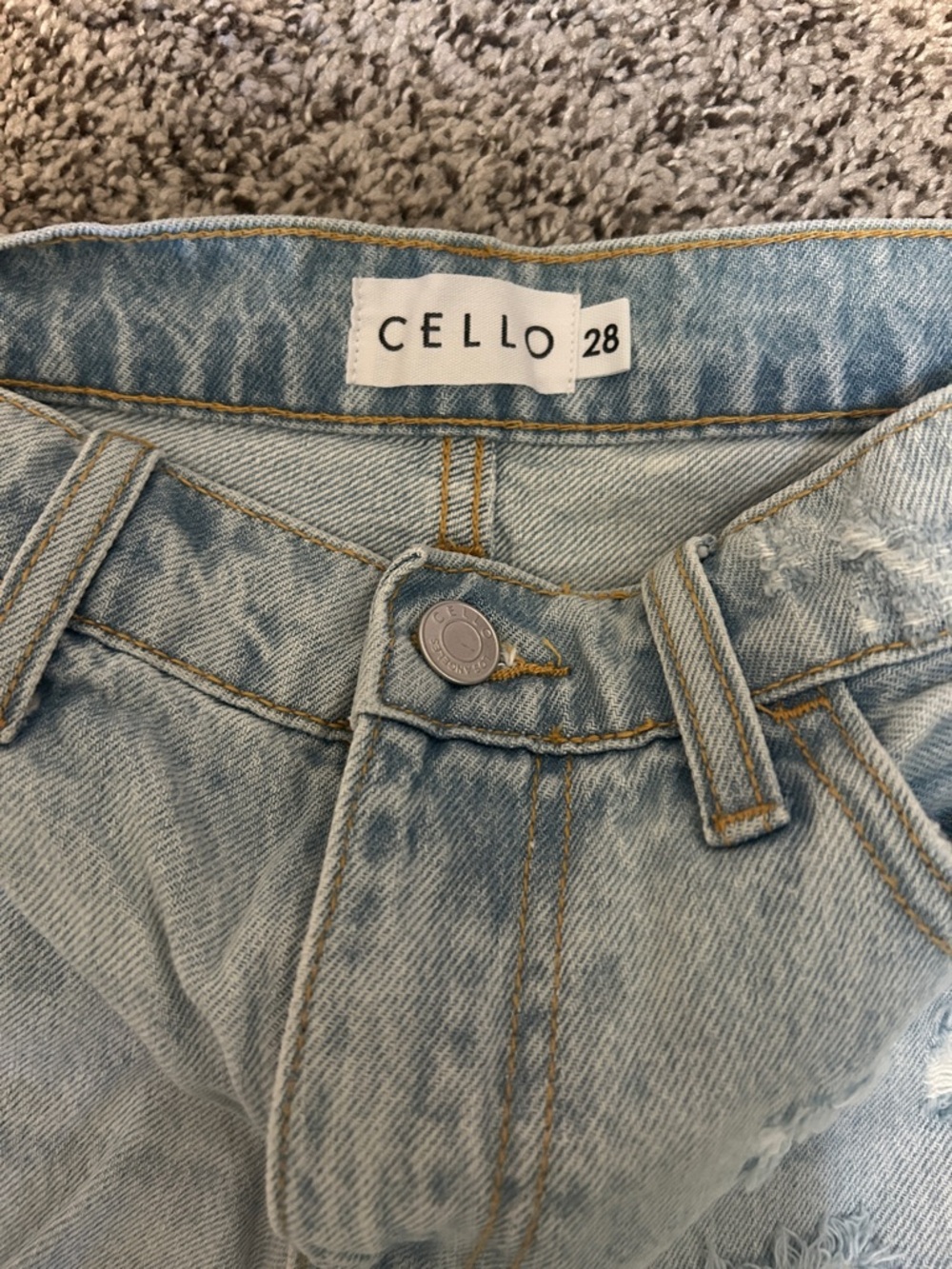 Cello Light Blue Distressed Denim Cutoff Shorts - Picture 3 of 3